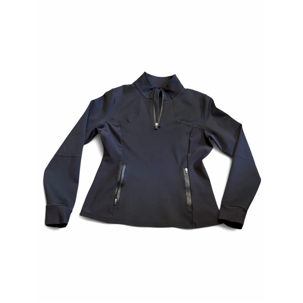 ZYIA Black Quarter-Zip Performance Pullover - Size XL